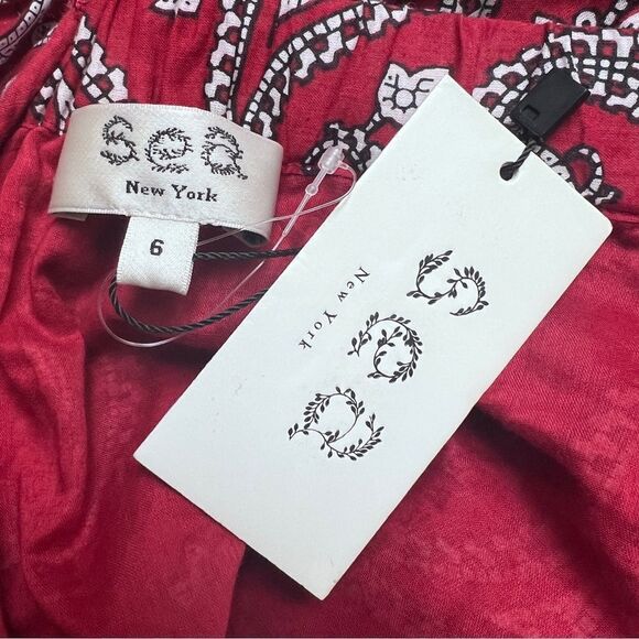 Sea New York Women's Theodora Paisley Print Apron Dress - Red Size 6 MSRP $618 - Picture 10 of 11